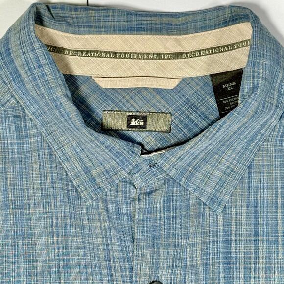 REI Co-op Button Up Shorts Sleeve Lightweight Hiking Outdoors Mens Size XL - Picture 2 of 7